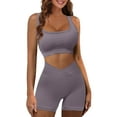thumbnail image 1 of KISSMODA Women 2 Piece Outfits Workout Set Seamless Sport Butt Lifting Shorts Gym Yoga Booty Short Crop Tank Top Tracksuit, 1 of 7