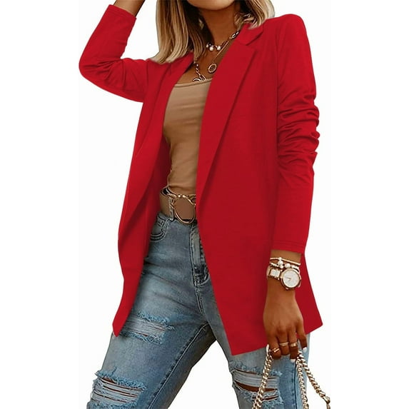 KISSMODA Women Casual Blazer Fashion Lightweight with Lined Professional Work Office Suit Jacket