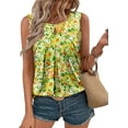 thumbnail image 1 of KISSMODA Women Summer Tank Tops Round Neck Sleeeveless Folded Front Tunic Casual Outfit 2025 Basic Loose Shirts, 1 of 6