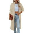 thumbnail image 1 of KISSMODA Women's Casual Long Sleeve Draped Open Front Knit Cardigan Sweater with Pocket, 1 of 5