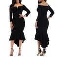 thumbnail image 1 of KISSMODA Women´s Long Sleeve Vintage Maxi Dress Evening Party Off Shoulder Wedding Guest Bodycon Dresses, 1 of 7