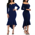 thumbnail image 1 of KISSMODA Women's Maxi Dresses 3/4 Long Sleeve Casual V Neck Bodycon Cocktail Bridesmaid Formal Dresses Party Ball Prom, 1 of 7