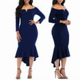 thumbnail image 1 of KISSMODA Women's Maxi Dresses 3/4 Long Sleeve Casual V Neck Bodycon Cocktail Bridesmaid Formal Dresses Party Ball Prom, 1 of 7