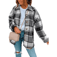 thumbnail image 1 of KISSMODA Women's Plaid Shirts Color Block Plaid Flannel Shacket Jacket Button Down Shirt Coat Tops, 1 of 6