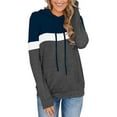 thumbnail image 1 of KISSMODA Women's Plus Size Long Sleeve Sweatshirts Color Block Hoodies Pullover Spring Tunic Tops With Pocket, 1 of 7