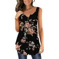 thumbnail image 1 of KISSMODA Women's Tank Tops Summer Sleeveless Pleated Floral Print Casual Tunic Blouse, 1 of 5