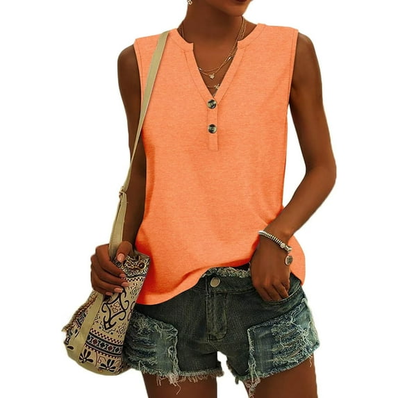 KISSMODA Women's Tank Tops V Neck Casual Sleeveless Tops for Women 2025 Basic Trendy Tank Oversized Summer Blouses S-3XL