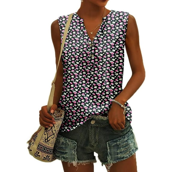 KISSMODA Women's Tank Tops V Neck Casual Sleeveless Tops for Women 2025 Basic Trendy Tank Oversized Summer Blouses S-3XL