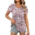 thumbnail image 1 of KISSMODA Womens Short Sleeve Shirts Floral Summer Tops Ladies Tunic Tops Loose Fit Tunics, 1 of 5