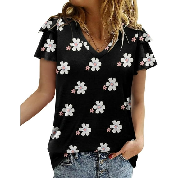 KISSMODA Womens Summer Special Design Short Sleeve Fashion Casual Lightweight Tee Tops