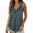 thumbnail image 1 of KISSMODA Womens Summer Tank Tops Casual Sleeveless Solid Printed Tunic Top Loose Fit V Neck Shirts, 1 of 4
