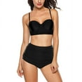 thumbnail image 1 of KISSMODA Womens Two Piece Black Bathing Suit High Waisted Swimsuit Tummy Control SwimwearXL, 1 of 5