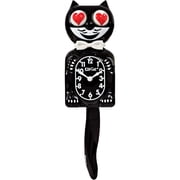 KIT CAT Klock Classic Black with Heart Eyes - Iconic Cat Clock with Moving Heart Eyes and Tail, Battery Operated Wall Clock, Perfect for Home Decor, Mid-Century Modern Clock, Unique Gift