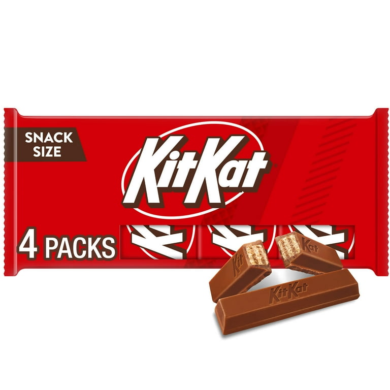 KIT KAT Milk Chocolate Wafer Snack Size, Candy Bars, .49 oz (4