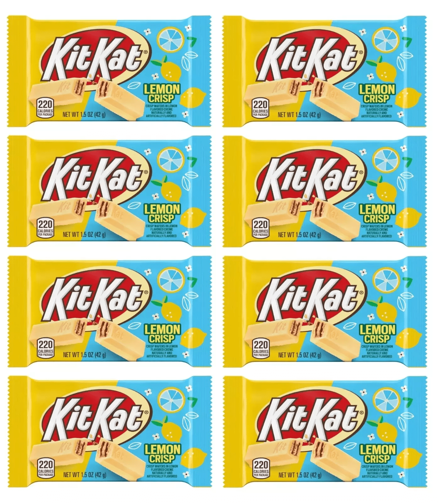 KIT KAT Lemon Crisp Wafers in Lemon Flavored Crème, 1.5-Ounce Candy Bars (Pack of 8)