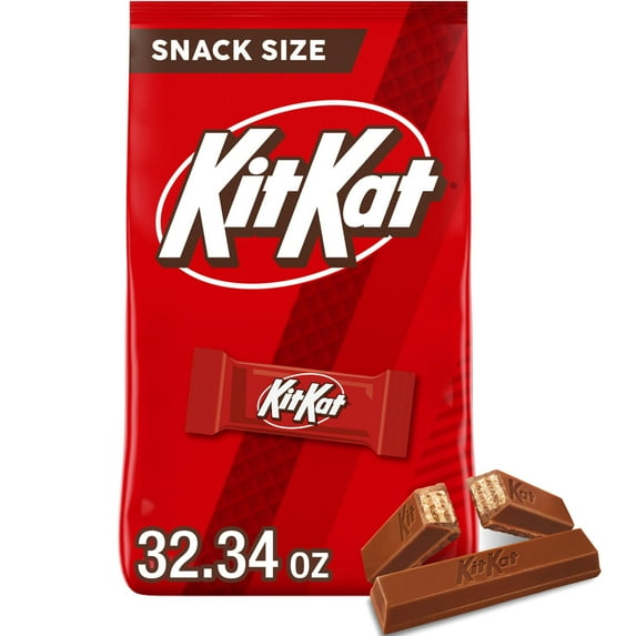 KIT KAT Milk Chocolate Wafer Snack Size, Candy Bag, 32.34 oz (66 Pieces)