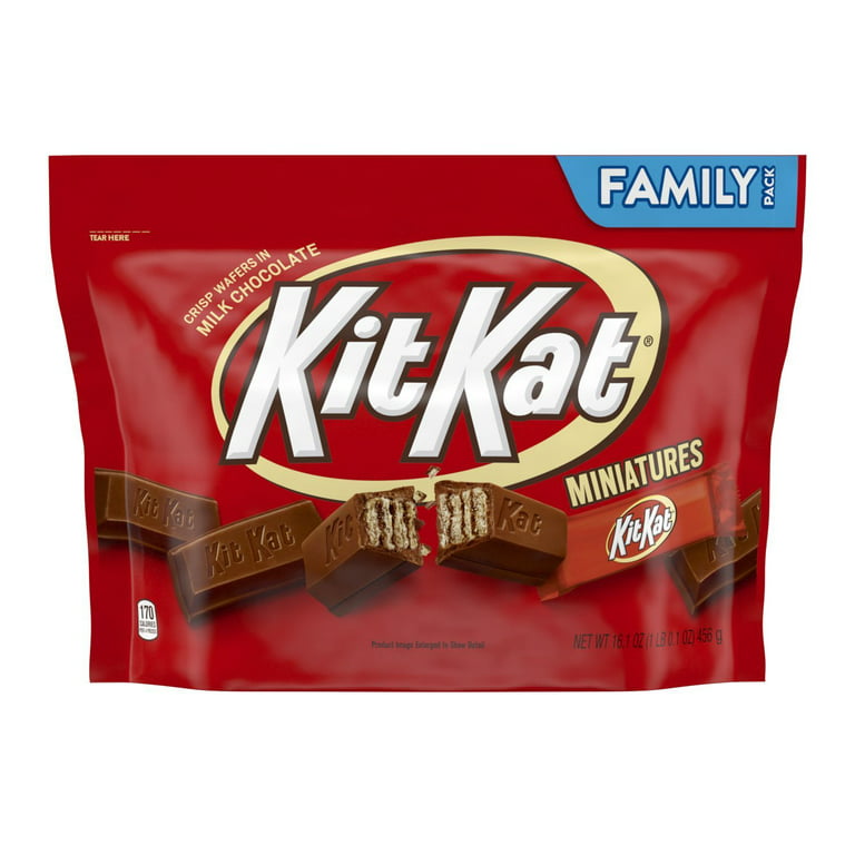KIT KAT®, Miniatures Milk Chocolate Wafer Candy Bars, Individually Wrapped,  16.1 oz, Family Pack