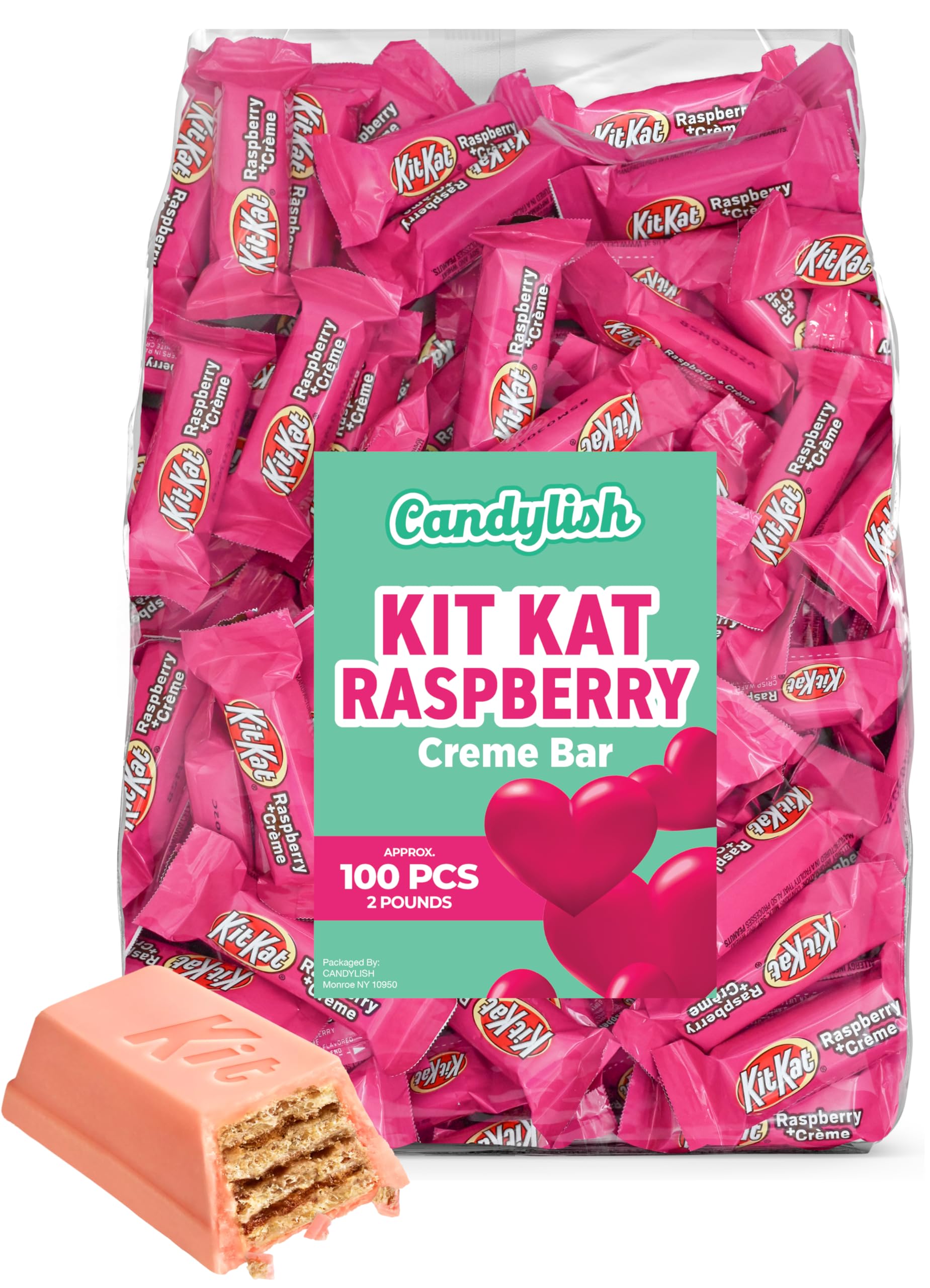 KIT KAT Raspberry Crème Miniatures 2LB Over 100 Premium Individually