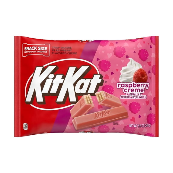 KITKAT Raspberry Creme Snack Size Wafer Candy Bars, 8.8 oz Bag, individually wrapped