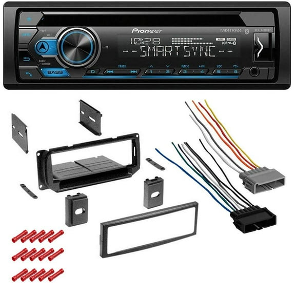 KIT2107 Bundle with Pioneer Bluetooth Car Stereo and complete Installation Kit for 2001 Chrysler Sebring Single Din Radio CD/AM/FM Radio, in-Dash Mounting Kit