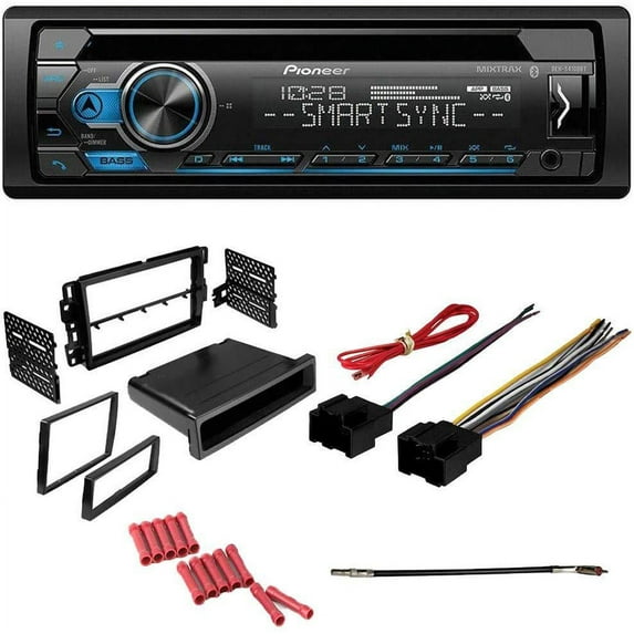 KIT2464 Bundle with Pioneer Bluetooth Car Stereo and complete Installation Kit for 1998-2002 Honda Accord Single Din Radio CD/AM/FM Radio, Dash Mounting Kit