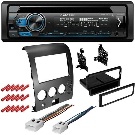 KIT2584 Bundle with Pioneer Bluetooth Car Stereo and complete Installation Kit for 2009-2013 Nissan Frontier w/Base Radio Single Din Radio CD/AM/FM Radio, in-Dash Kit
