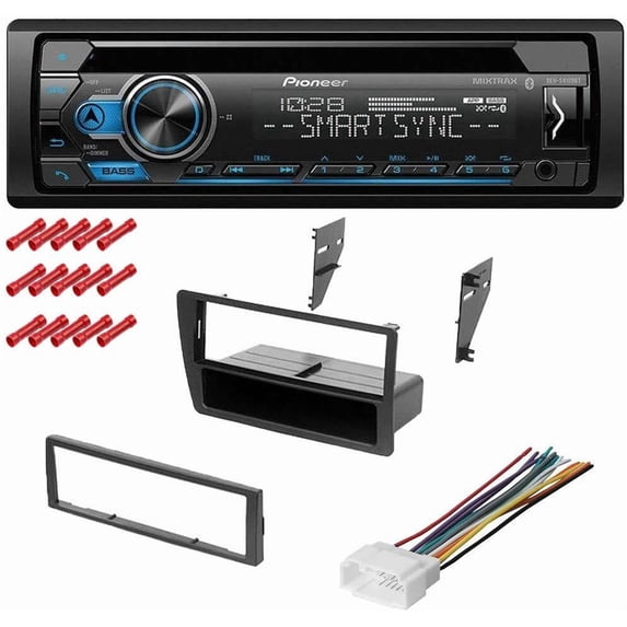 KIT383 Bundle with Pioneer Bluetooth Car Stereo and complete Installation Kit for Ford 2003-2006 Expedition Single Din Radio CD/AM/FM Radio, in-Dash Mounting Kit