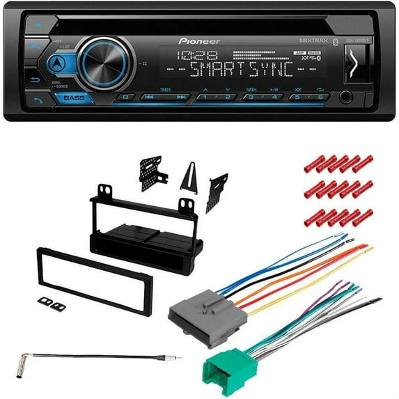 KIT473 Bundle with Pioneer Bluetooth Car Stereo and complete Installation Kit for 2002-2004 Nissan Altima Single Din Radio CD/AM/FM Radio, Mounting Kit