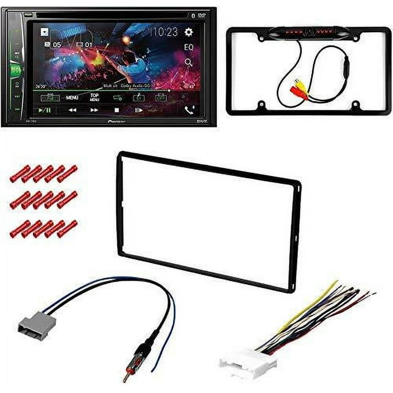 Kit4893 Bundle for 2011 2012 Nissan Sentra w Pioneer Double DIN Car Stereo with Bluetooth Backup Camera Installation Kit in Dash DVD CD AM FM 6.2