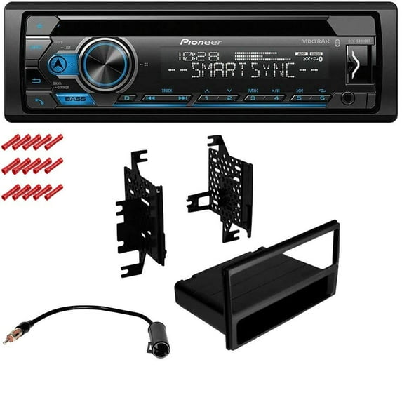 KIT553 Bundle with Pioneer Bluetooth Car Stereo and complete Installation Kit for 2012-2016 Chevrolet Sonic W/Dark Agent Dash Single Din Radio CD/AM/FM Radio, in-Dash Mounting Kit
