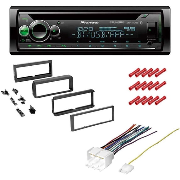 KIT5845 Pioneer Car Stereo with Bluetooth DEH-S6200BS for 1986-1988 Chevy El Camino Single DIN SiriusXM-Ready CD/AM/FM Receiver and Car Stereo Installation Dash Mounting Kit