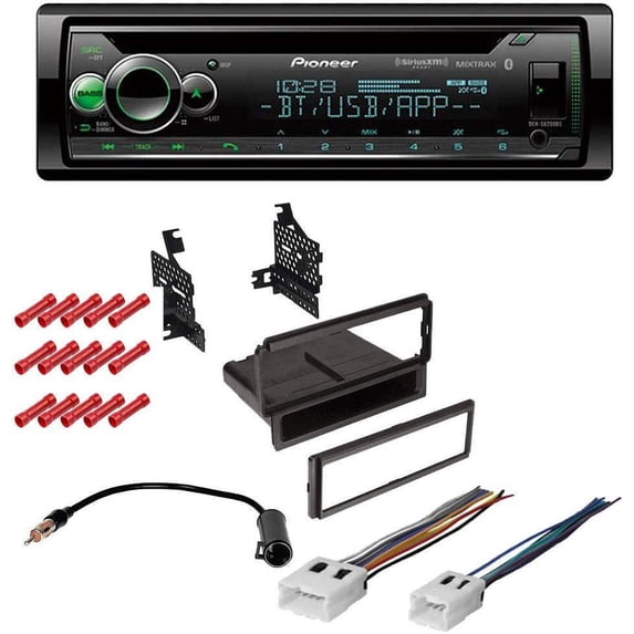 KIT5916 Pioneer Car Stereo with Bluetooth DEH-S6200BS for 2008-2012 Nissan Pathfinder S Model Single DIN SiriusXM-Ready CD/AM/FM Receiver and Car Stereo Installation Dash Mounting Kit