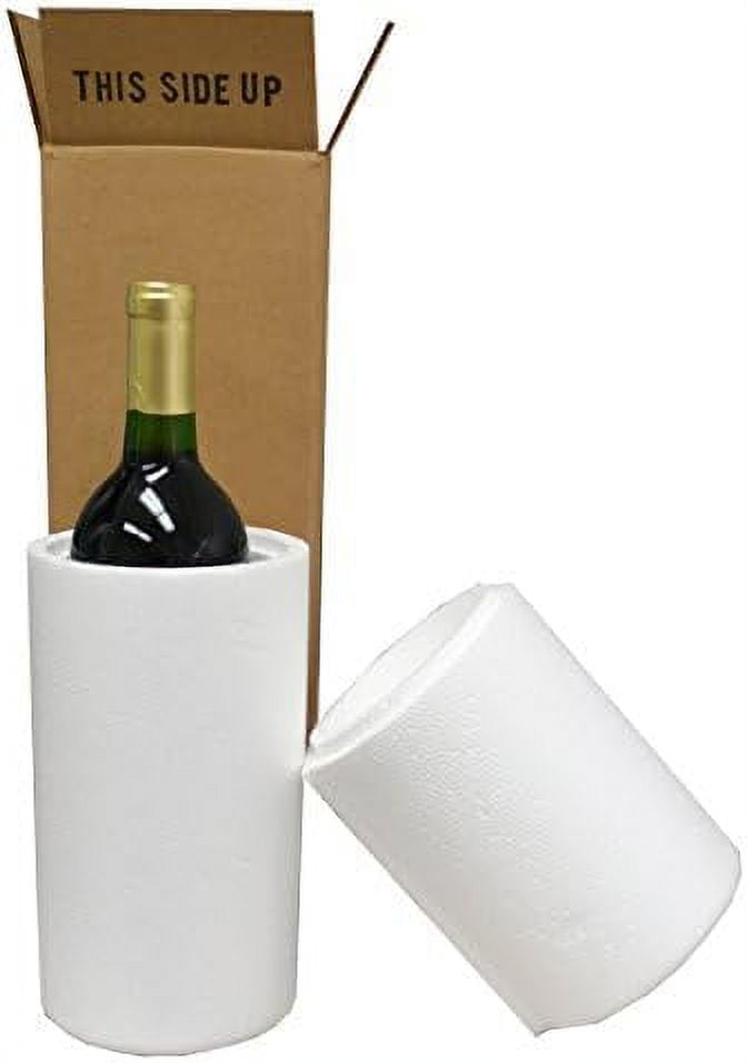 KITBIT Wine Shipping Boxes & Foam Shipper 1 Bottle (6 Boxes, 6 Foam