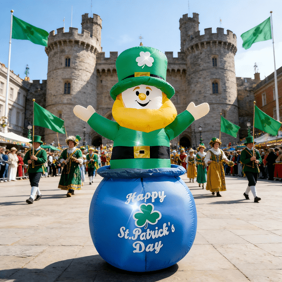 KITBONIS 4ft Inflatable St. Patrick Decoration Garden Yard St. Patrick's Day Shopping Mall Decorations Inflatable Decor