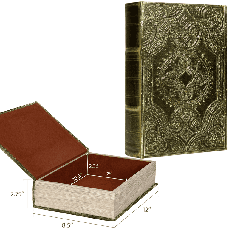 KITBONIS Decorative Vintage Style Fake Book Box Faux Leather Gift