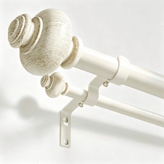 KITBONIS Boho Curtain Rod Sets 66-120" Heavy-Duty Metal Double Curtain Rods Sets