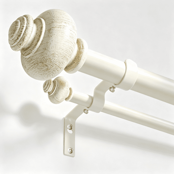 KITBONIS Boho Curtain Rod Sets 66-120" Heavy-Duty Metal Double Curtain Rods Sets