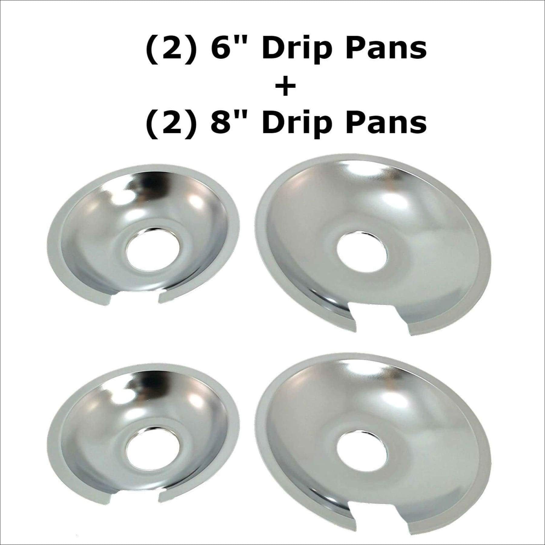 Kitchen Basics 101 4 Pack Chrome Drip Pans Replacement for Jenn Air