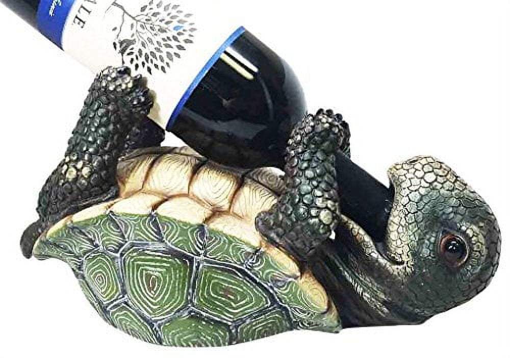 KITCHEN DECOR OLD WISE TURTLE WINE BOTTLE HOLDER FIGURINE STATUE ...