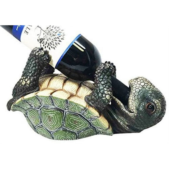KITCHEN DECOR OLD WISE TURTLE WINE BOTTLE HOLDER FIGURINE STATUE