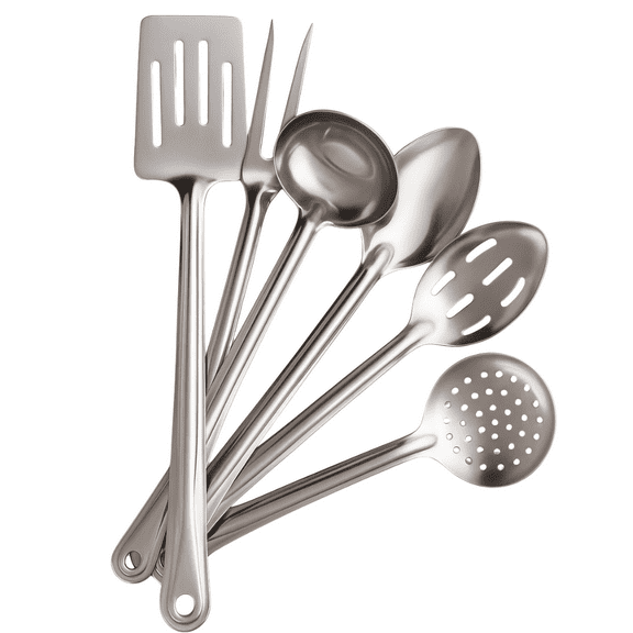 KITCHEN DIVA: Extra Long Stainless Steel Cooking & Serving Set