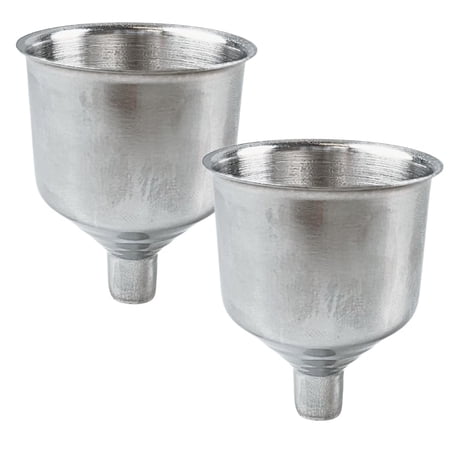 KITCHEN DIVA 2 Pack Stainless Steel Flask Funnel Compact 2" Length, 1/4" Opening Ideal for Multiple Liquid Transfer Tasks Sleek, Easy Clean Design