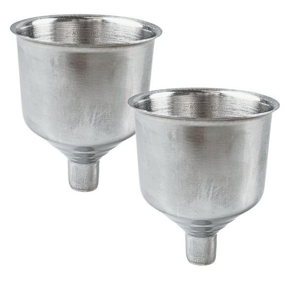 KITCHEN DIVA 2 Pack Stainless Steel Flask Funnel Compact 2" Length, 1/4" Opening Ideal for Multiple Liquid Transfer Tasks Sleek, Easy Clean Design