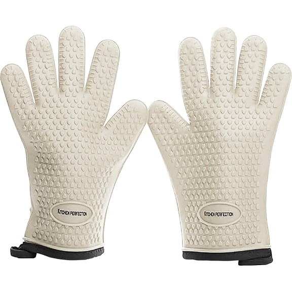 KITCHEN PERFECTION Silicone Smoker Oven Gloves-Extreme Heat Resistant BBQ Gloves -Handle Hot Food Right on Your Smoker Grill Fryer Pit|Waterproof Oven Mitts Grill Gloves |Superior Value Set+3 Bonuses