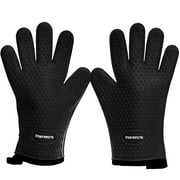 KITCHEN PERFECTION Silicone Smoker Oven Gloves -Extreme Heat Resistant BBQ Gloves -Handle Hot Food Right on Your Smoker Grill Fryer Pit|Waterproof Oven Mitts Grill Gloves Superior Value Set+3 Bonuses