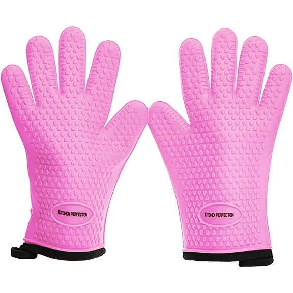 KITCHEN PERFECTION Silicone Smoker Oven Gloves-Extreme Heat Resistant BBQ Gloves -Handle Hot Food Right on Your Smoker Grill Fryer Pit|Waterproof Oven Mitts Grill Gloves |Superior Value Set+3 Bonuses