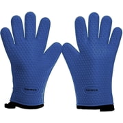 KITCHEN PERFECTION Silicone BBQ Oven Gloves, Heat Resistant Waterproof Cooking Grill Mitts