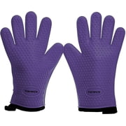 KITCHEN PERFECTION Silicone Smoker Oven Gloves, Waterproof Heat Resistant BBQ Grill Gloves