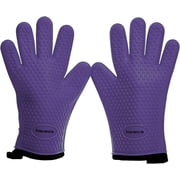 KITCHEN PERFECTION XL Silicone Smoker Oven Gloves-Extreme Heat Resistant BBQ Gloves -Handle Hot Food Right on Your Grill Fryer & Pit | Waterproof Oven Mitts Grill Gloves |Superior Value Set+3 Bonuses
