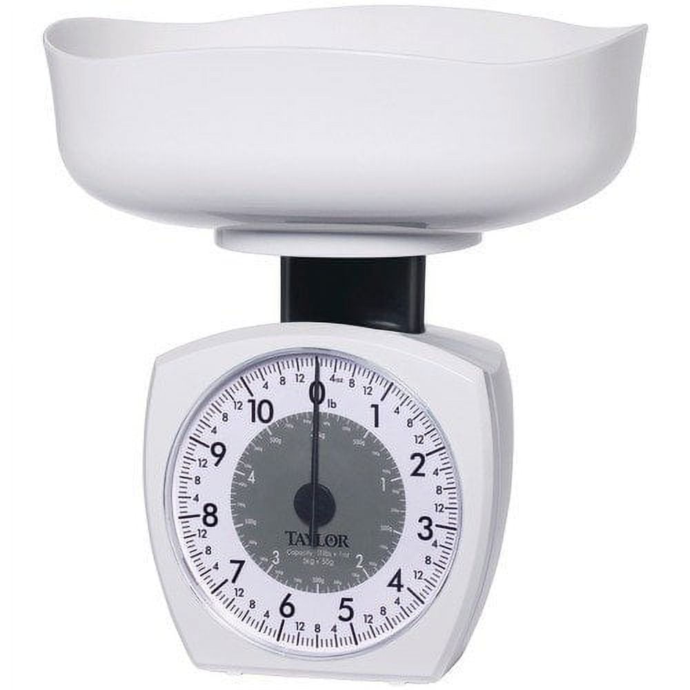 Taylor White Analog Kitchen Scale with 11 lb Capacity
